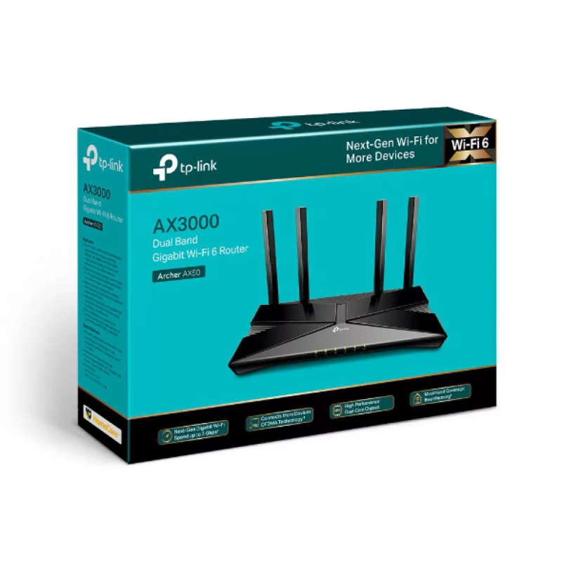 TP-Link AX3000 Wi-Fi 6 Router Dual-Core CPU