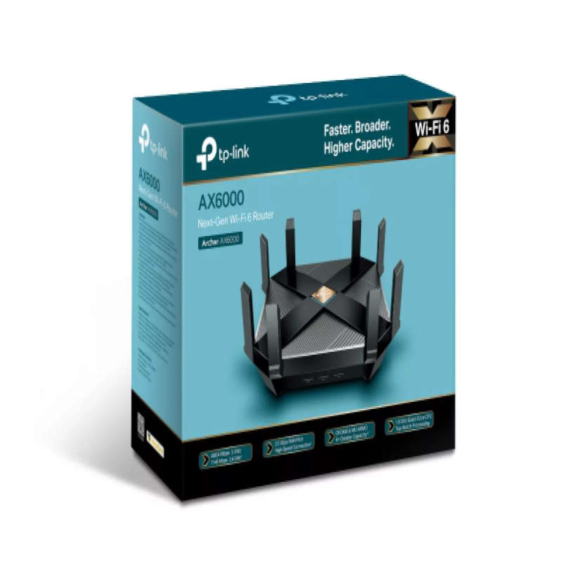 TP-Link AX6000 Wi-Fi 6 Router Broadcom 1.8GHz Quad-Core CPU