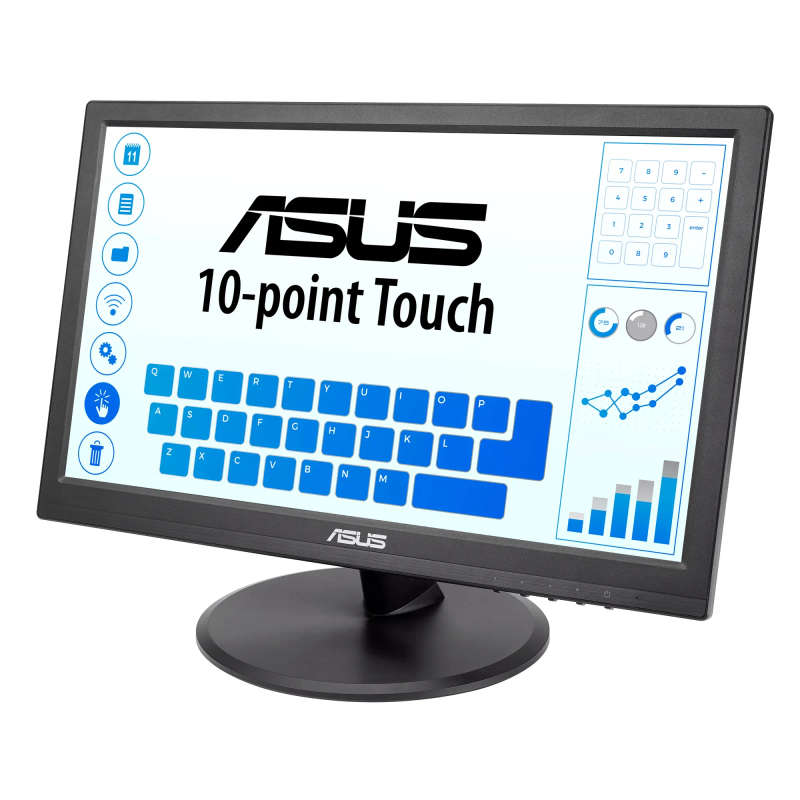ASUS VT168HR Touch Monitor - 15.6'' (1366x768); 10-point Touch; HDMI; Flicker free; Low Blue Ligh...
