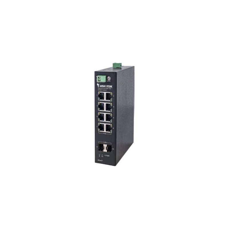 Vivotek industrial 8xGigabit Ethernet PoE + 2xGigabit Ethernet SFP Unmanaged Switch -40 to 75 deg...