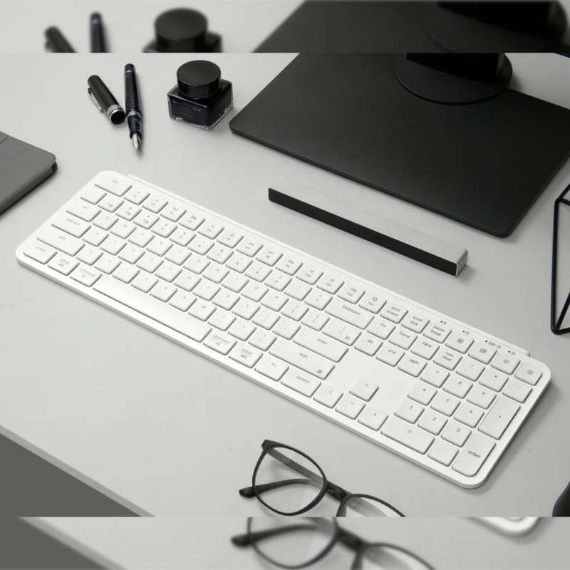 Keychron B6 Pro Ultra-Slim 100% Wireless Keyboard  Ivory White