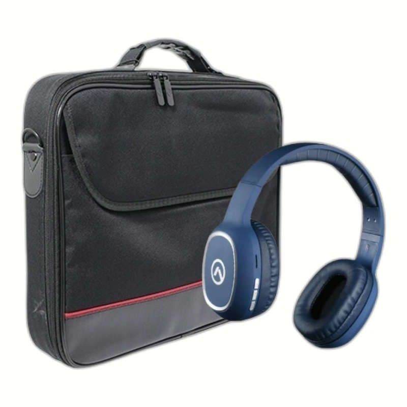 Amplify AMP-2008-BL Notebook Bag and VB-VLB200 Headset Bundle