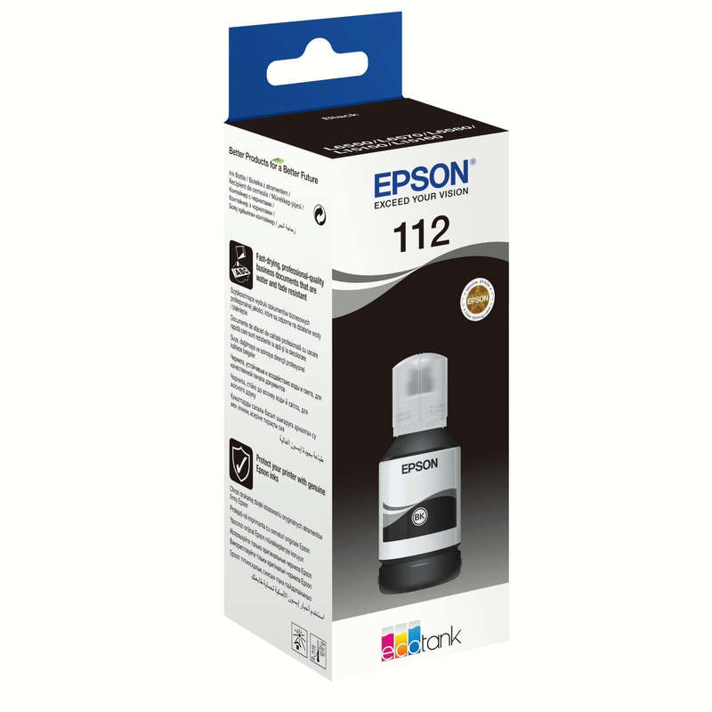 Epson 112 Ink Bottle Black EcoTank Original 127ml Single-pack