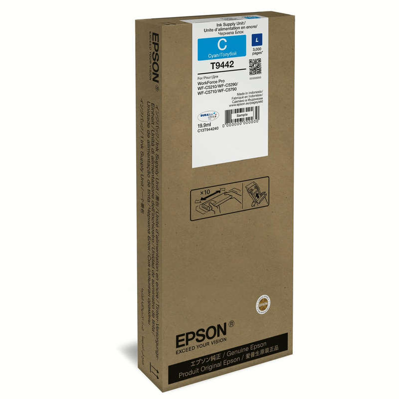 Epson T9442 19.9-ml for WorkForce Pro WF-C5210DW WF-C5290DW Cyan Printer Ink Cartridge Original C...