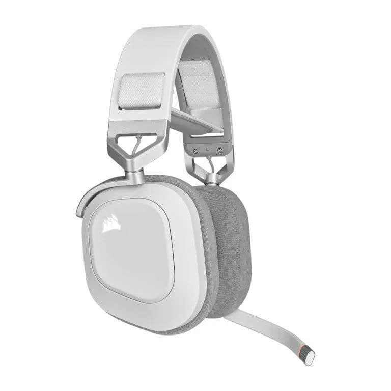 Corsair HS80 RGB Wireless Premium Gaming Headset with Spatial Audio White