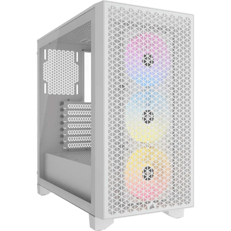 Corsair 3000D RGB AirFlow Clear ATX Mid-Tower PC Case - White