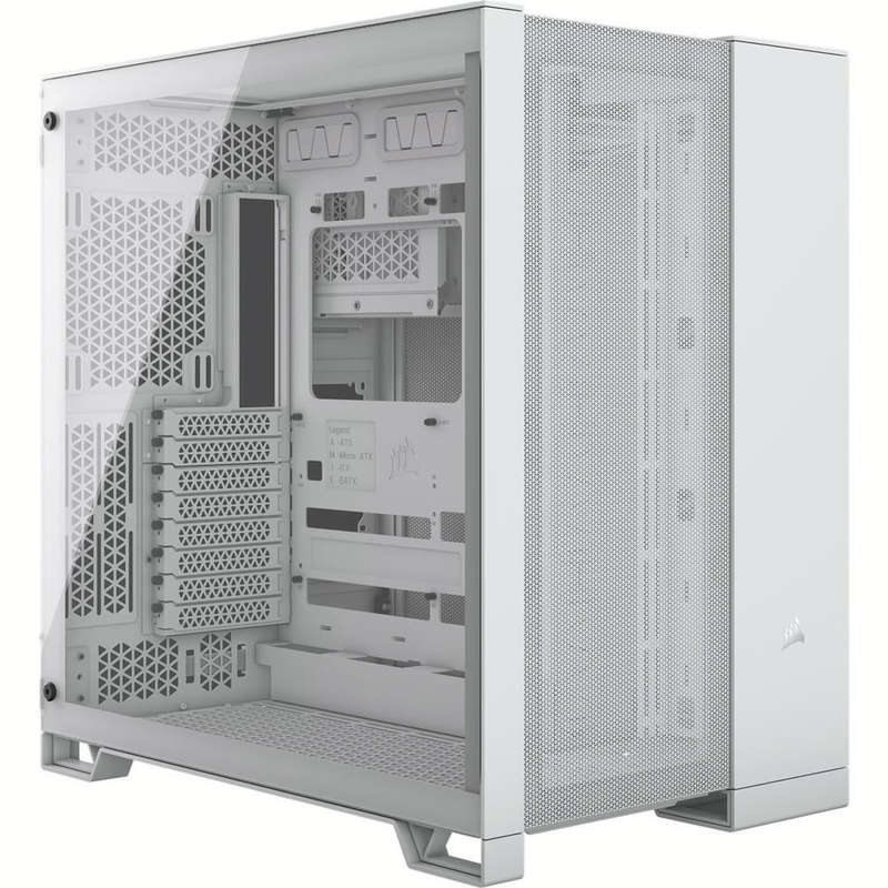 Corsair 6500D Airflow Tempered Glass ATX Dual Chamber Mid Tower Gaming PC Case - White