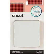 2006581: Cricut infusible ink Aluminium Coasters 4-Pack (White; Square); 4 square coasters 3.75''...