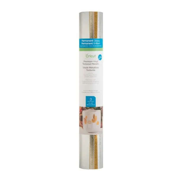 2007743 - Cricut Premium Vinyl Permanent 30x60cm 3-sheet Sampler (TextuRed Metallic Precious Meta...
