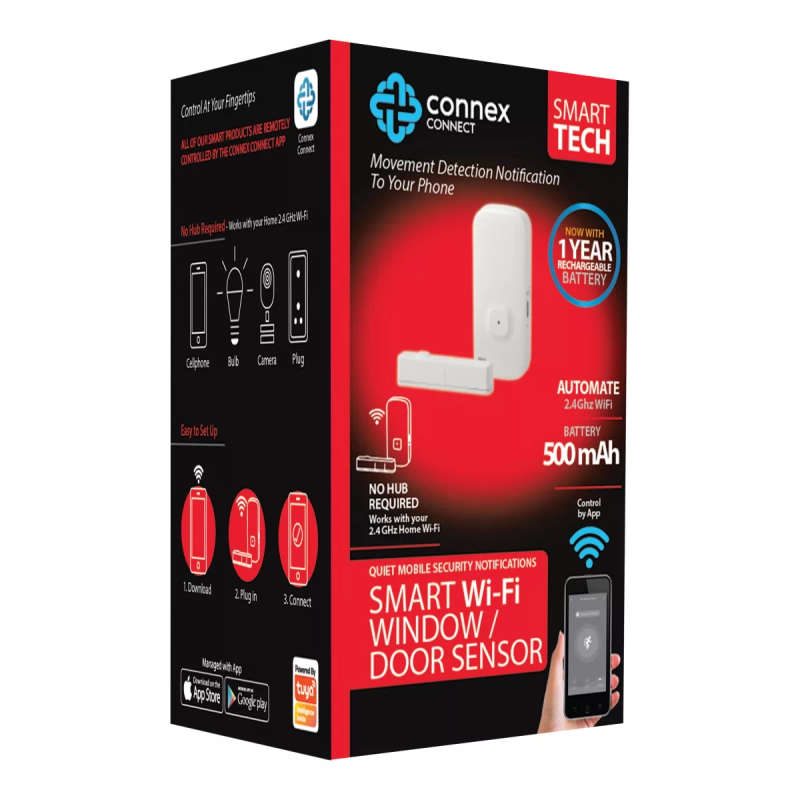 Connex Smart WiFi Door Window Sensor Rechargeable