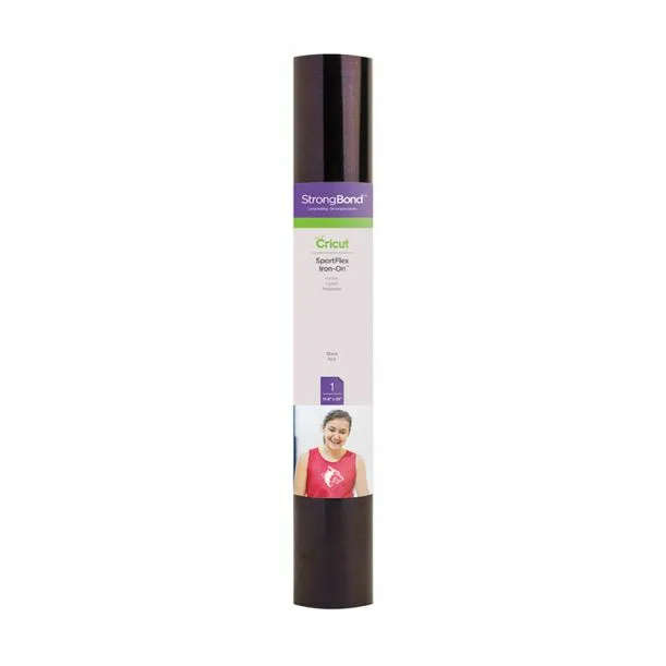 2007660 - Cricut SPortFlex Iron-On 30x60cm (Black) Thin and Lightweight to stretch and flex on ac...