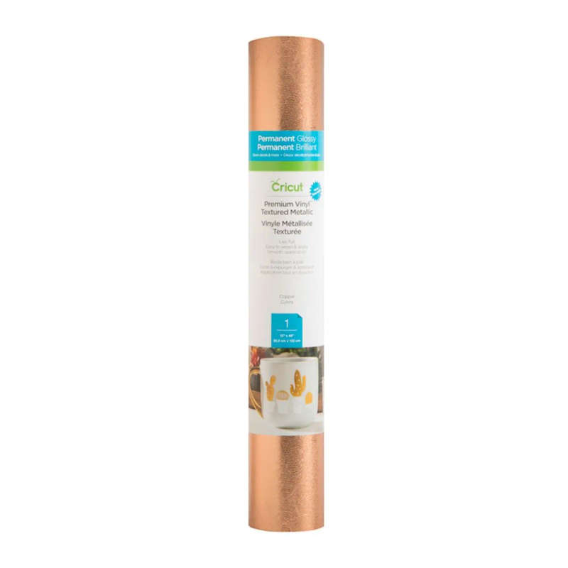 2005231: Cricut Premium Vinyl perm 30.5 cm x 122 cm (TextuRed Metallic Copper)