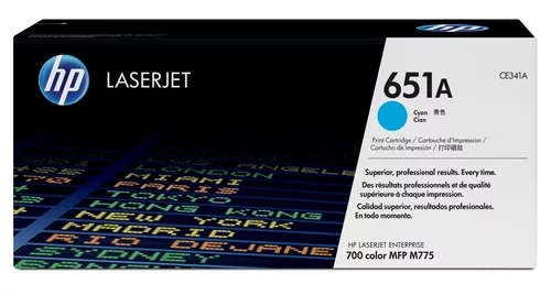 HP 651A Cyan Toner Cartridge 16,000 Pages Original CE341A Single-pack