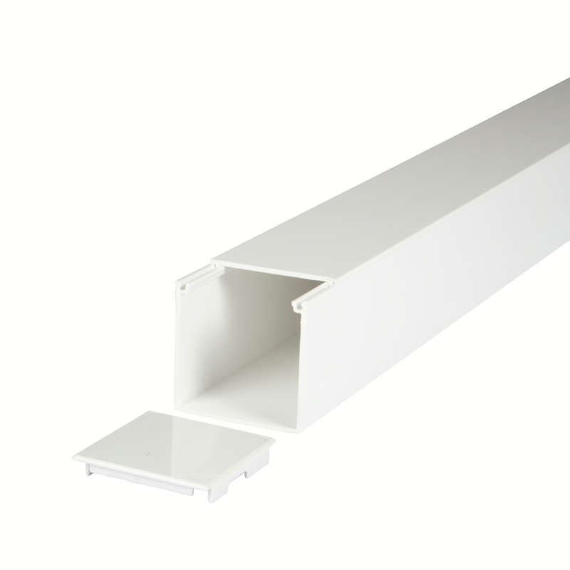 75x75mm White PVC Trunking, 3m length