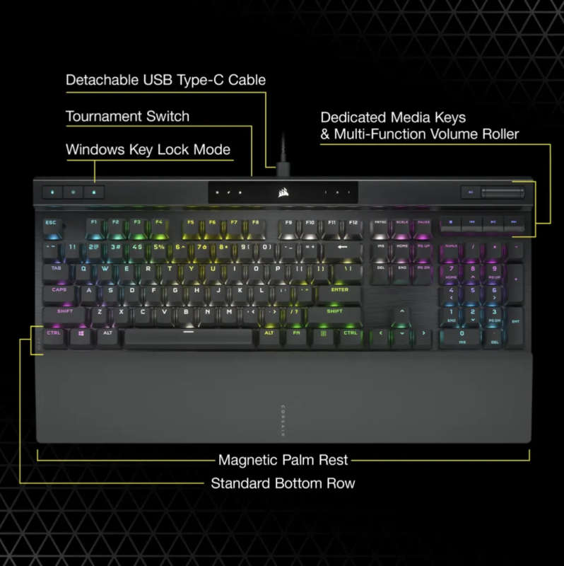 Corsair K70 RGB Pro Mechanical Gaming Keyboard Cherry MX Speed