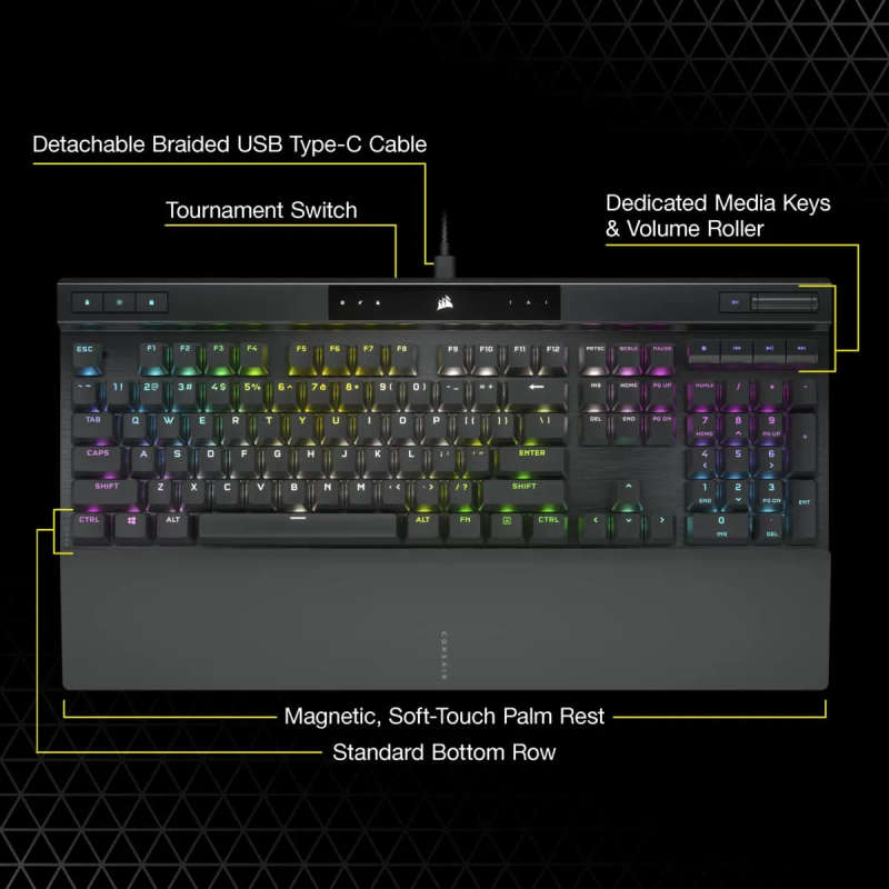 Corsair K70 Pro USB Wired Keyboard Black