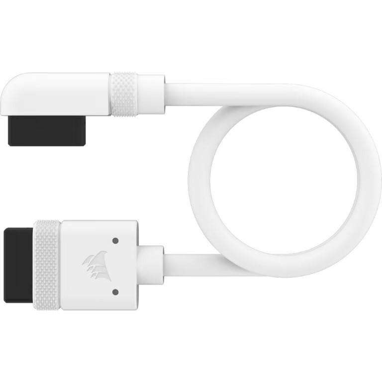 Corsair iCUE 200mm with 90° Straight Connectors Link Cable White 2-pack