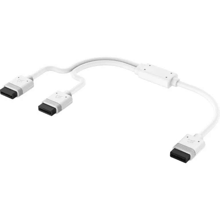 Corsair iCUE 600mm Y-Cable with Straight Connectors White Link Cable