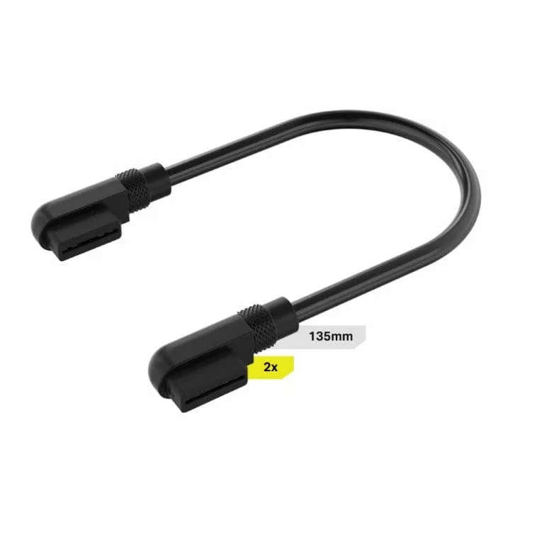 Corsair iCUE 135mm with Slim 90° Connectors Link Cable Black 2-pack