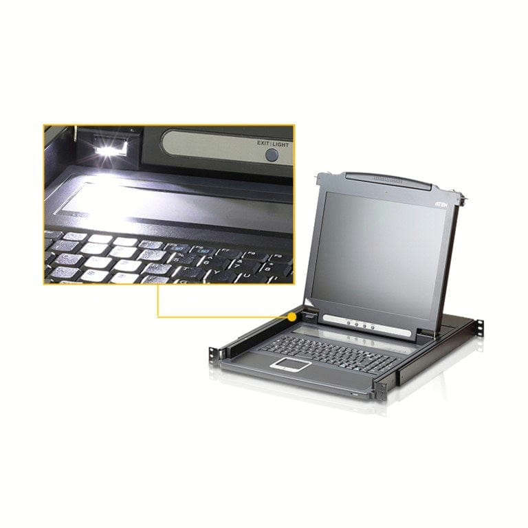 Aten 19-inch 8-port Single Rail LCD KVM Switch