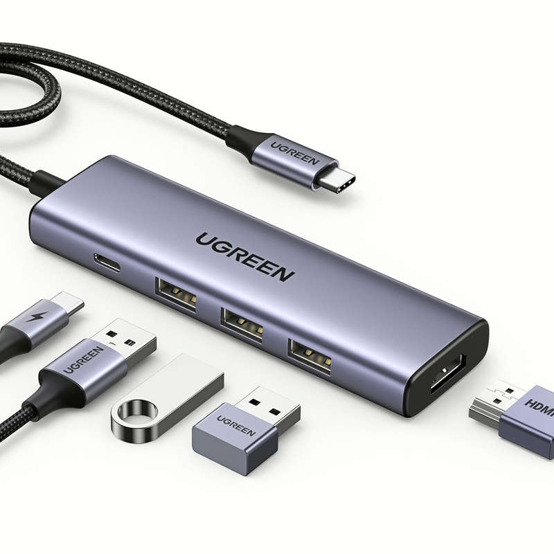 UGREEN Revodok 5-in-1 Hub | Type-C to 4K HDMI (CM511-15596) - Silver