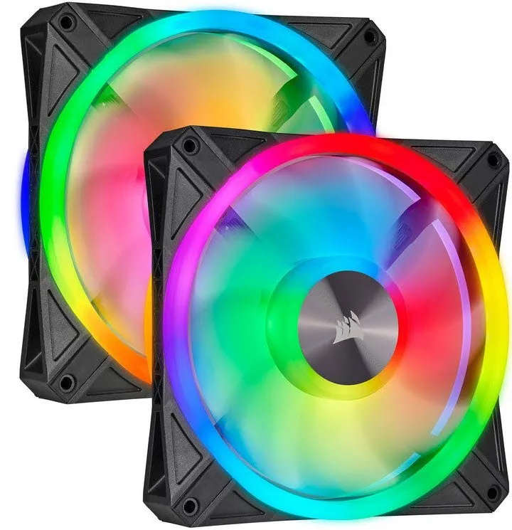 Corsair iCUE QL140 RGB 140mm PWM Dual Fan Kit with Lighting Node CORE