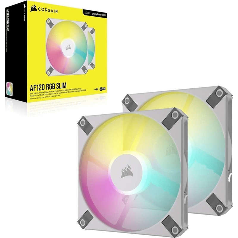 Corsair iCUE AF120 RGB Slim 120mm PC Case Fan 2-pack White