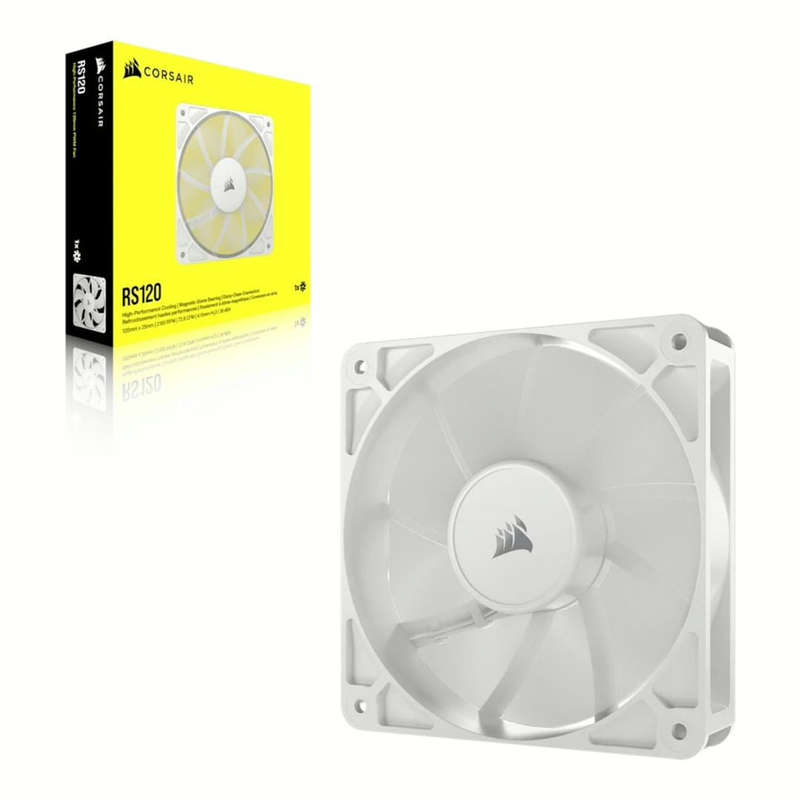 Corsair RS120 120mm PWM Computer Case Fan White 1-pack
