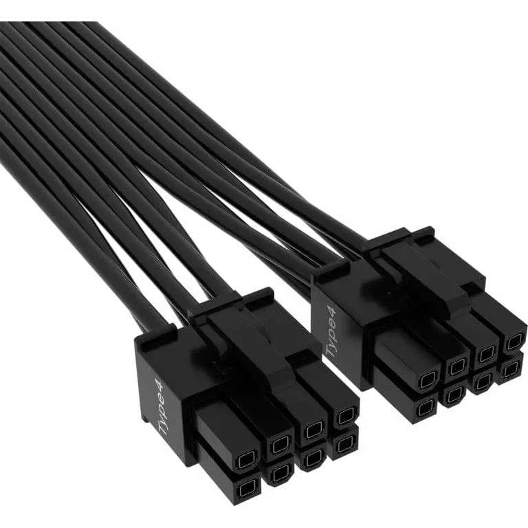 CORSAIR 12+4pin PCIe Gen 5 Type-4 600W 12VHPWR cable; flat ribbon; black