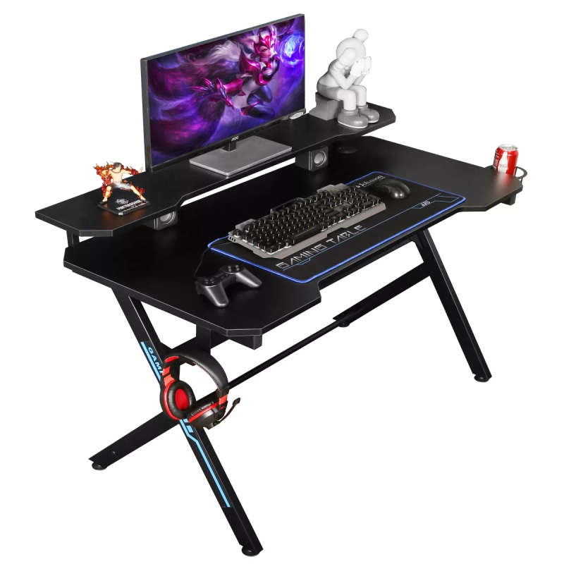Volkano VX Gaming Donahue Gaming Desk with Headphone Hook Black