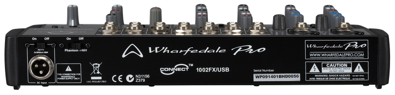 Wharfedale Connect 1002FX USB 2xMono 4xStereo Channel Mixer