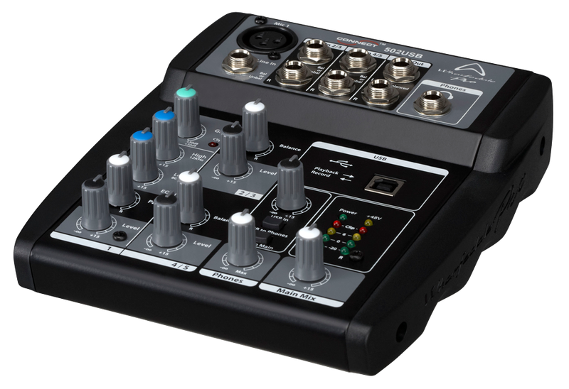 Wharfedale Connect 502 1xMono Mic/Line Ch. & 2xStereo Channel Mixer - USB