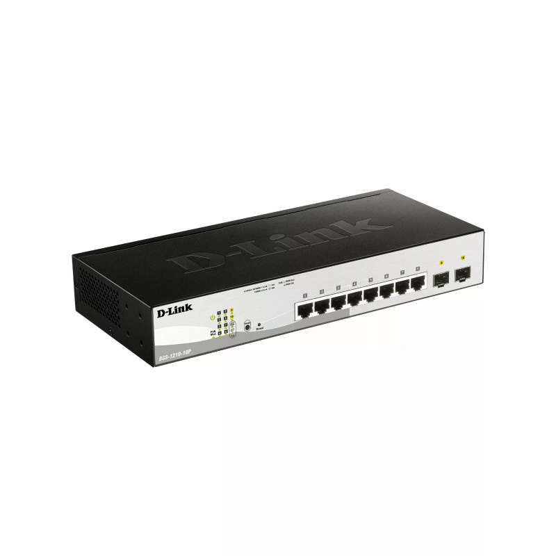 D-Link DGS-1210-10P 10-port Managed EasySmart Switch L2 Gigabit Ethernet PoE 1U Black