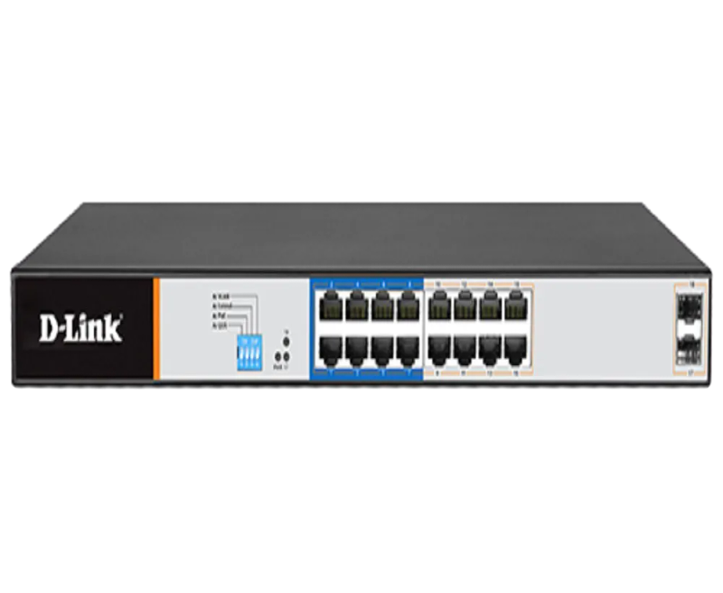 16 PoE 10/100/1000 ports + 2 Gigabit SFP ports Long Range Smart Switch 150W total POE budget; Max...
