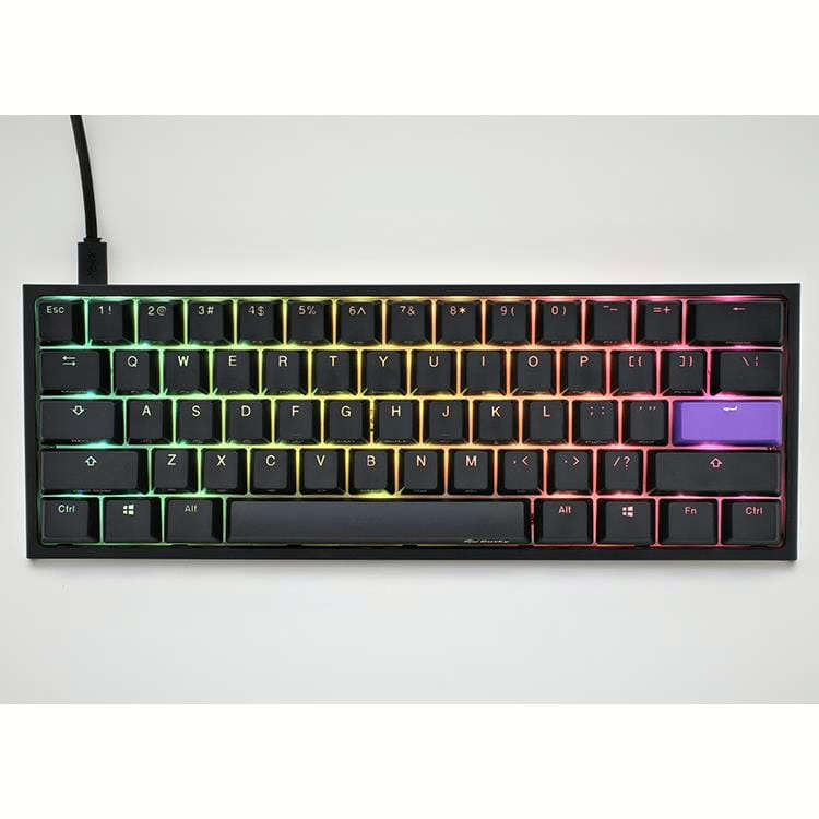 Ducky One 2 Pro Mini 60 Cherry MX Blue Clicky Mechanical Wired Gaming Keyboard - Black