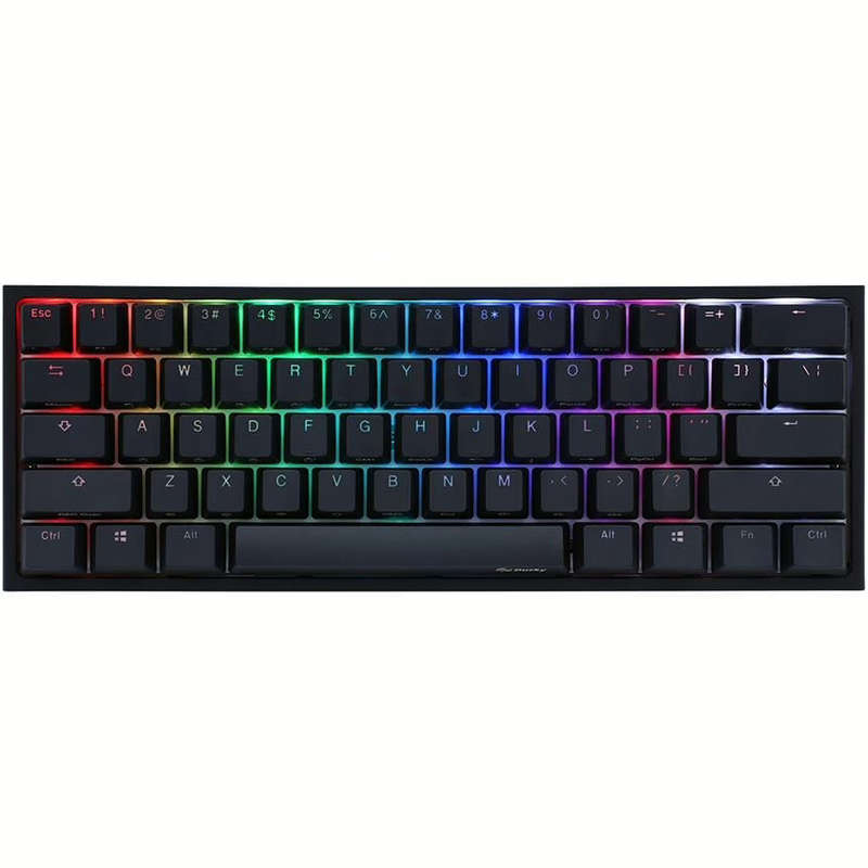 Ducky One 2 Pro Mini 60 Cherry MX Blue Clicky Mechanical Wired Gaming Keyboard - Black