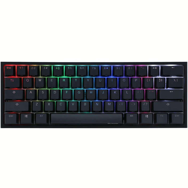 Ducky One 2 Pro Mini 60 Cherry MX Blue Clicky Mechanical Wired Gaming Keyboard - Black