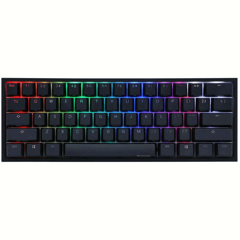 Ducky One 2 Pro Mini 60 Cherry MX Speed Silver Linear Mechanical Wired Gaming Keyboard - Black