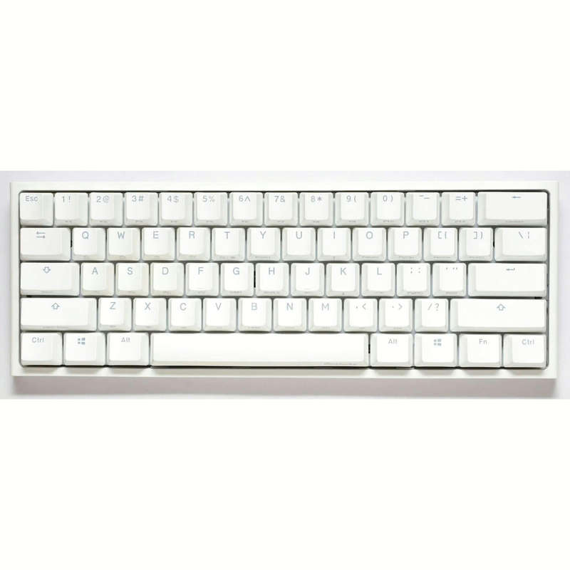 Ducky One 2 Pro Mini 60 Cherry MX Speed Silver Linear Mechanical Wired Gaming Keyboard - White