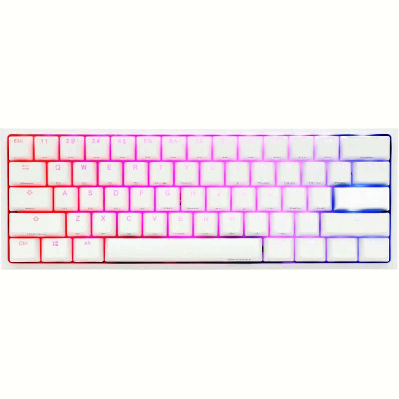 Ducky One 2 Pro Mini 60 Cherry MX Speed Silver Linear Mechanical Wired Gaming Keyboard - White