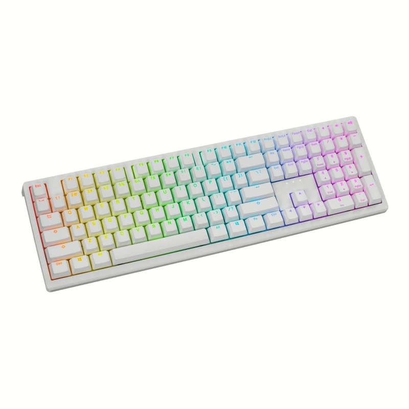 Ducky Zero 6108 Wireless RGB Gaming Keyboard White with Cherry MX2A Brown Tactile Switches