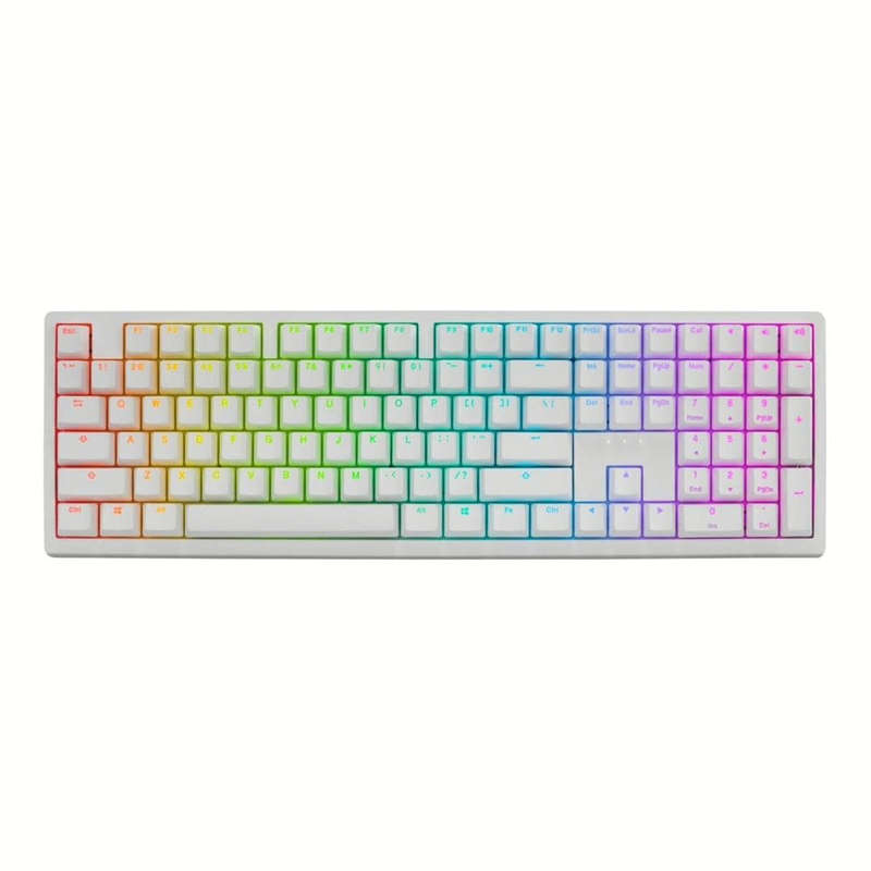 Ducky Zero 6108 Wireless RGB Gaming Keyboard White with Cherry MX2A Blue Clicky Switches