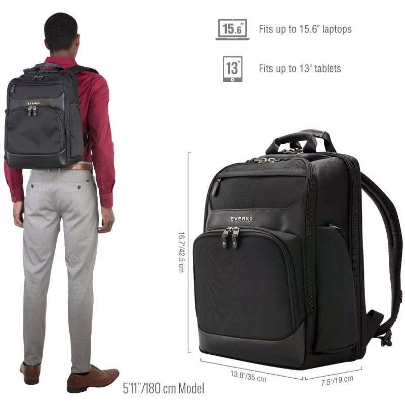 Everki Onyx Premium Travel Friendly Notebook Backpack up to 15.6-inch