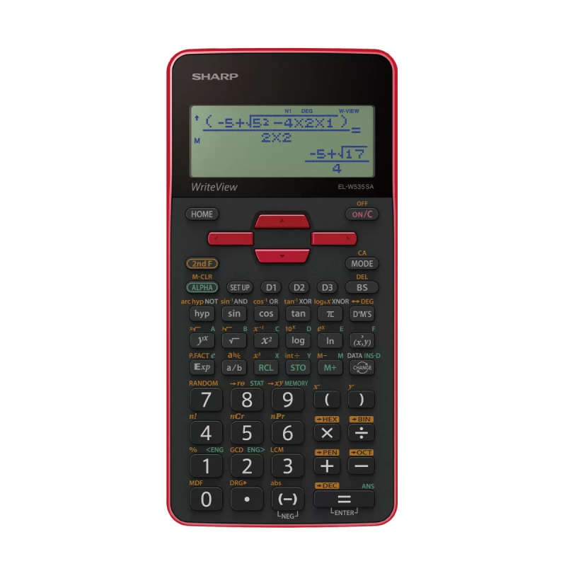 Sharp EL-W535SA-BRD 422-functions Scientific Calculator Red