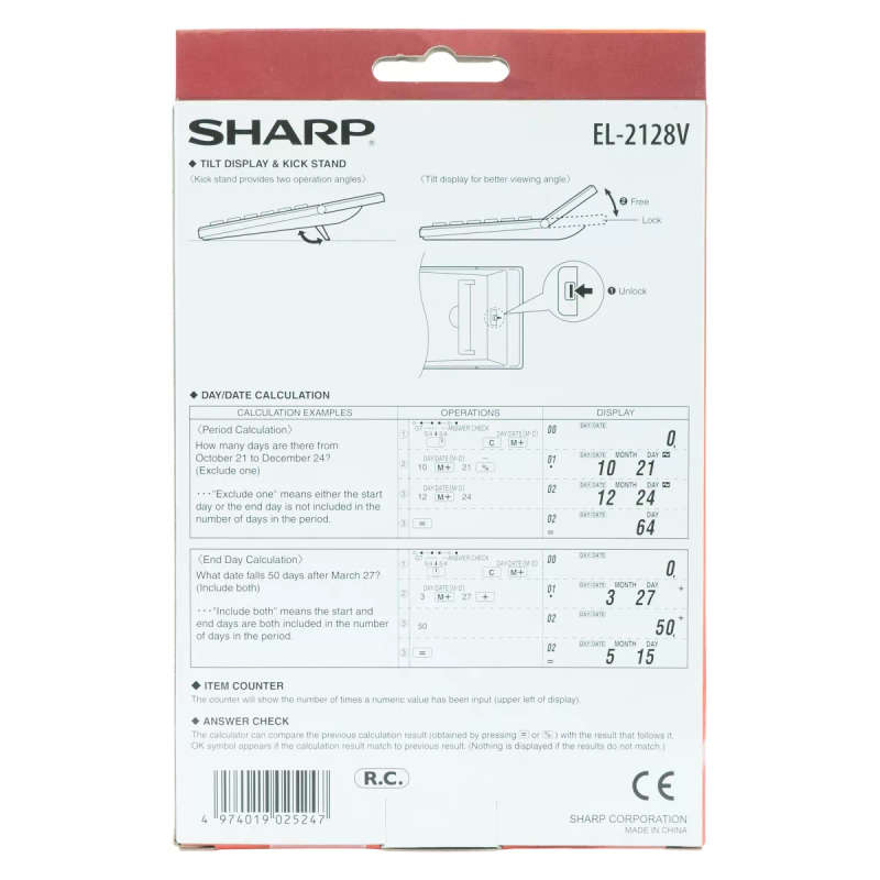 Sharp EL2128V Desk Calculator