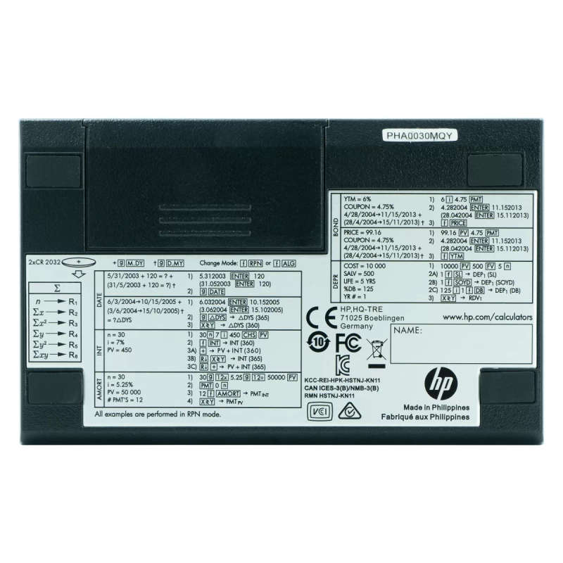 HP 12CPlatinum- (Algebraic or RPN) Financial Calculator