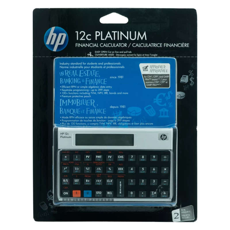 HP 12CPlatinum- (Algebraic or RPN) Financial Calculator