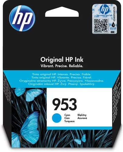 HP 953 Cyan Standard Yield Printer Ink Cartridge Original F6U12AE Single-pack