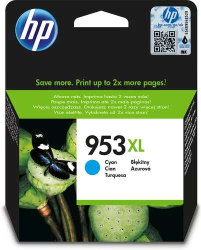 HP 953XL Cyan High Yield Printer Ink Cartridge Original F6U16AE Single-pack