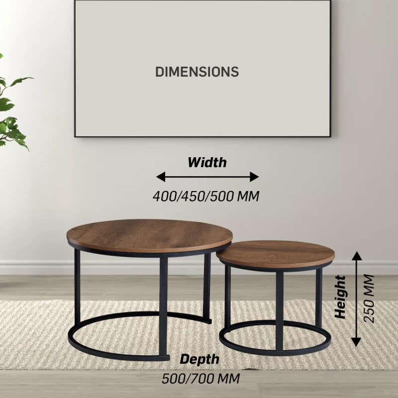 Everfurn Nile Nesting Coffee TableChestnut Brown 2 - Piece